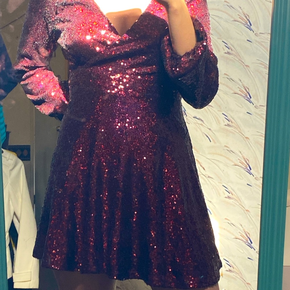 Red sequin dress